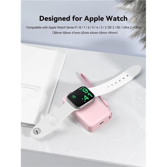 Portable Charger for Apple Watch, 4000mAh iWatch Charger Power Bank Wireless - Picture 2 of 7